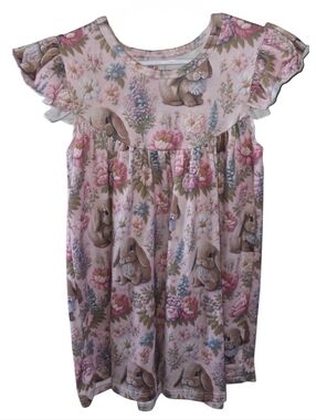 LaLeePop Milk Silk Bunny Themed Twirl Dress Girls Size 3T NWOT